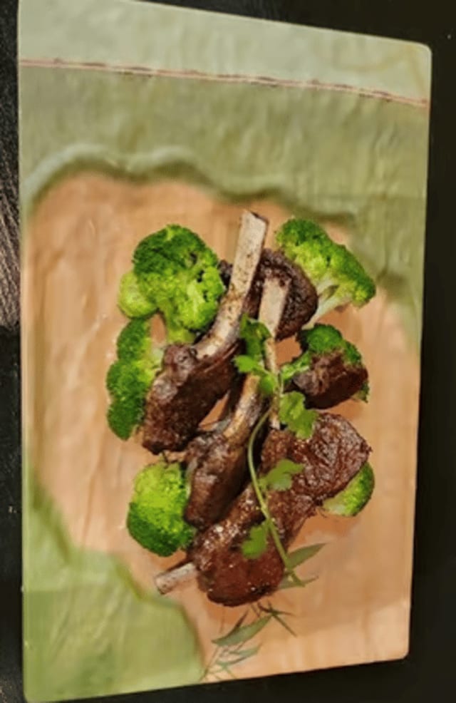 Grilled Bone-In Lamb Ribs.