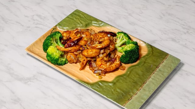 Szechuan Prawns.