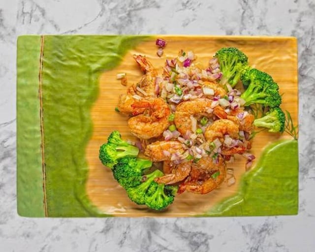 Salty Pepper Shrimp Bento.
